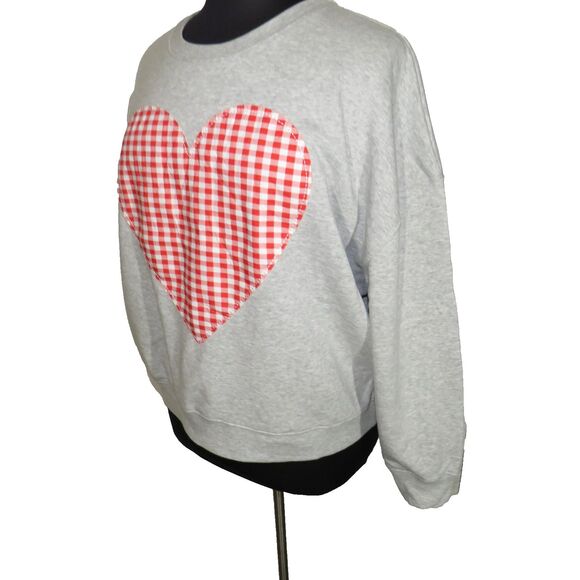 Grayson Threads Women's Gingham Heart Applique Fleece Sweatshirt XXL 18 - Picture 3 of 7